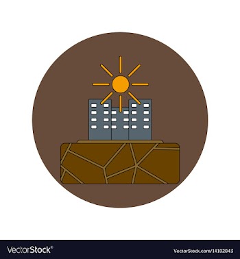 In flat design of cracked vector image