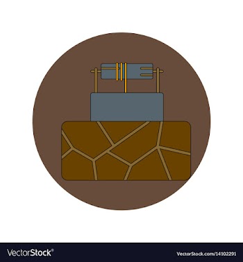 In flat design of cracked vector image