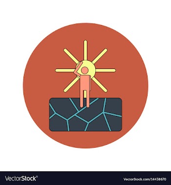 In flat design of cracked vector image