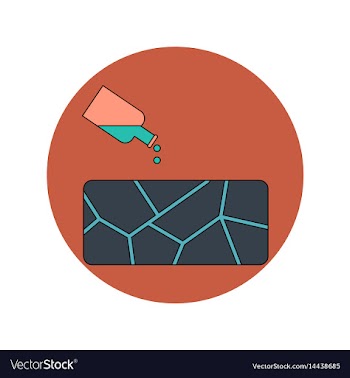 In flat design of cracked vector image