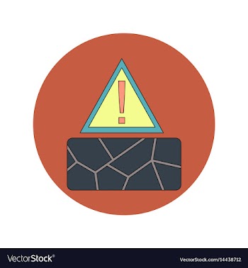 In flat design of cracked vector image