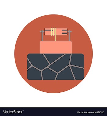In flat design of cracked vector image