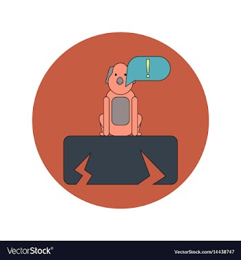 In flat design of cracked vector image