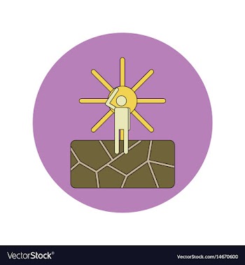 In flat design of cracked vector image