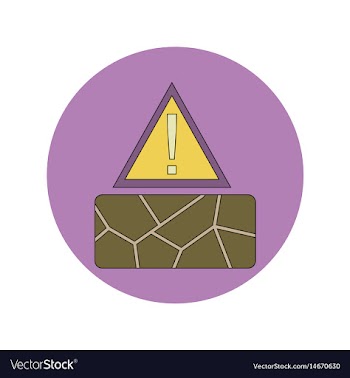 In flat design of cracked vector image