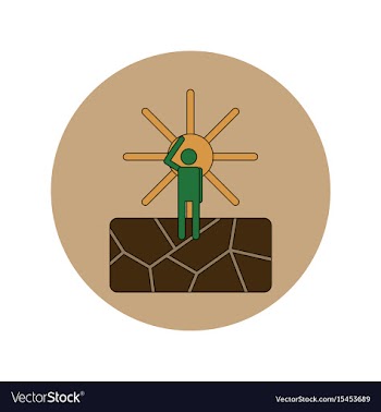 In flat design of cracked vector image