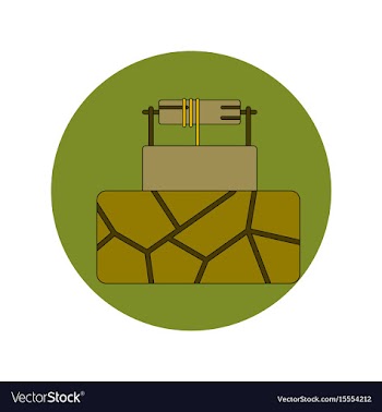 In flat design of cracked vector image