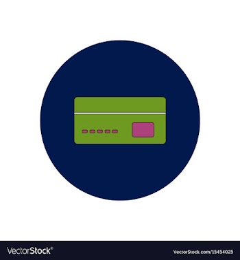 In flat design of credit card vector image
