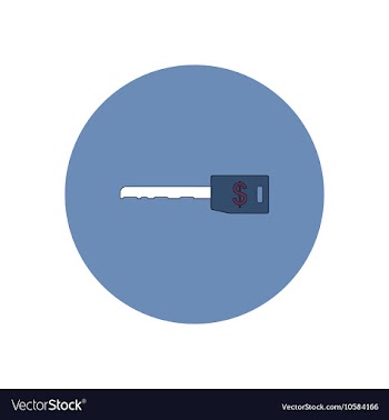 In flat design of Dollar key vector image