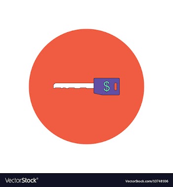 In flat design of Dollar key vector image
