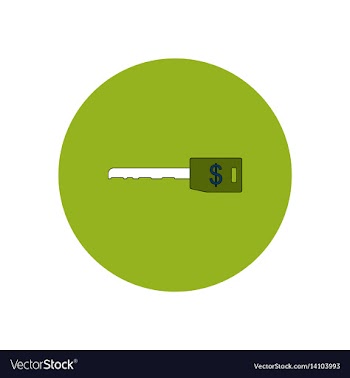In flat design of dollar key vector image
