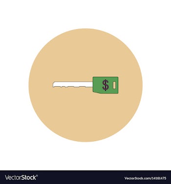 In flat design of dollar key vector image