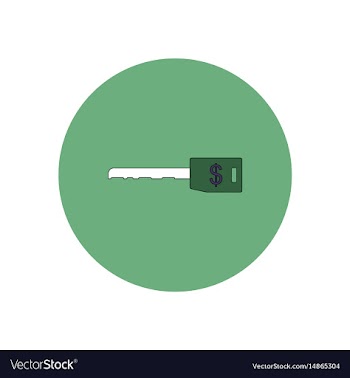 In flat design of dollar key vector image