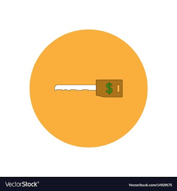 In flat design of dollar key vector image