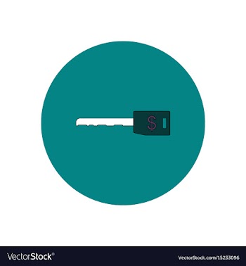 In flat design of dollar key vector image