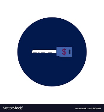In flat design of dollar key vector image