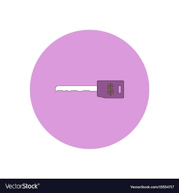 In flat design of dollar key vector image