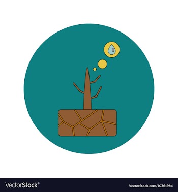 In flat design of drought and vector image