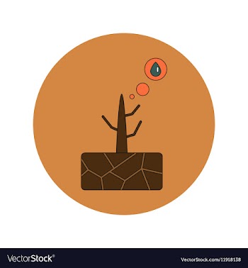 In flat design of drought and vector image