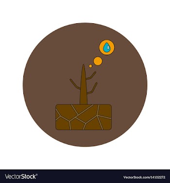 In flat design of drought and vector image