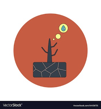 In flat design of drought and vector image