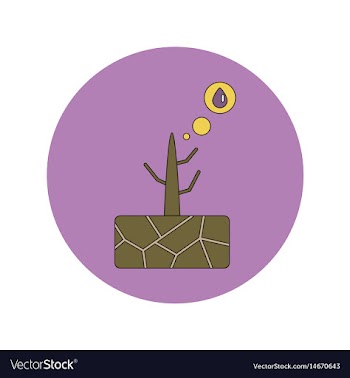 In flat design of drought and vector image