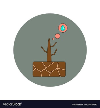 In flat design of drought and vector image