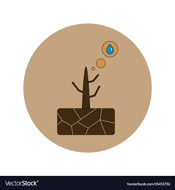 In flat design of drought and vector image