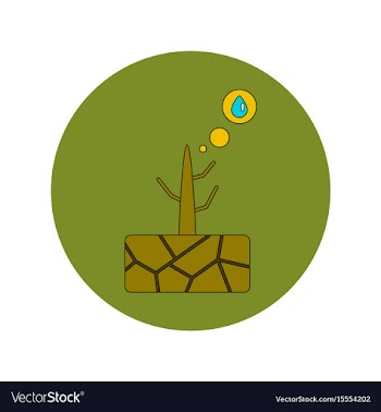 In flat design of drought and vector image