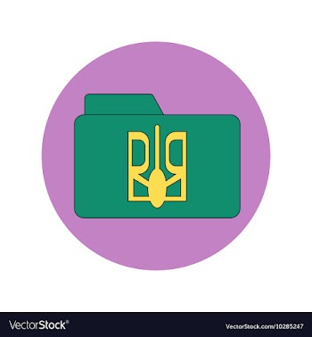 In flat design of folder with vector image