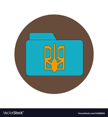 In flat design of folder with vector image
