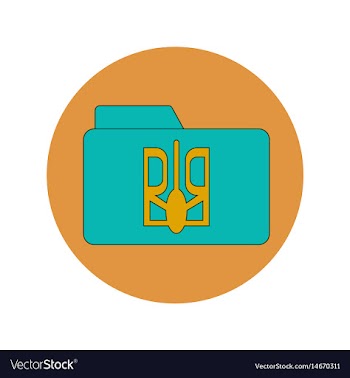 In flat design of folder with vector image