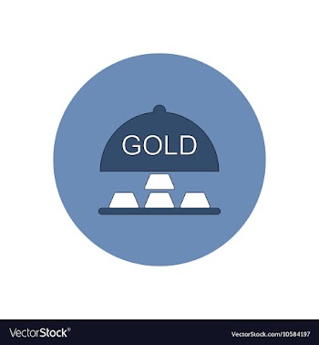 In flat design of gold blocks vector image