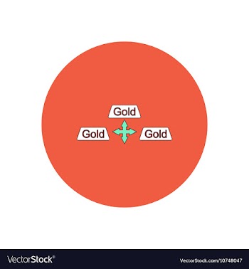 In flat design of gold blocks vector image