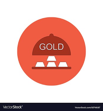 In flat design of gold blocks vector image