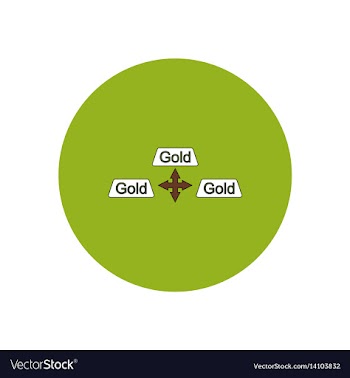 In flat design of gold blocks vector image