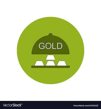 In flat design of gold blocks vector image