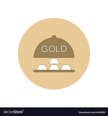 In flat design of gold blocks vector image