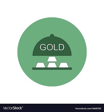 In flat design of gold blocks vector image