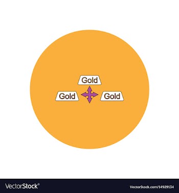 In flat design of gold blocks vector image