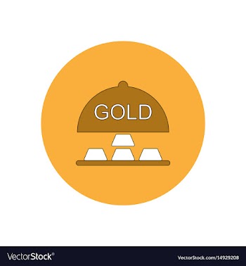 In flat design of gold blocks vector image
