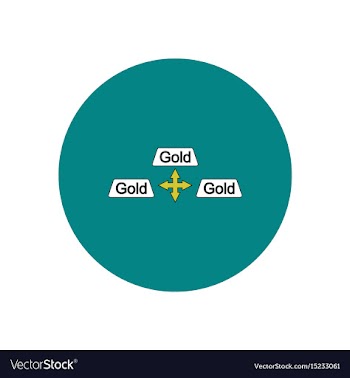 In flat design of gold blocks vector image