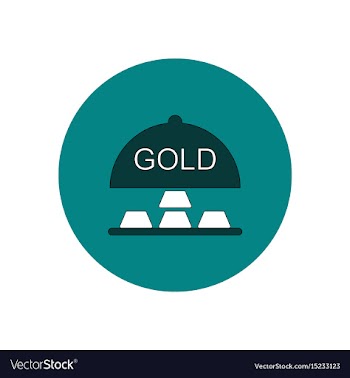 In flat design of gold blocks vector image