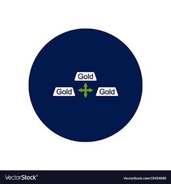 In flat design of gold blocks vector image