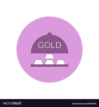 In flat design of gold blocks vector image