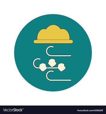 In flat design of hail and vector image