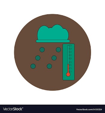 In flat design of hail and vector image