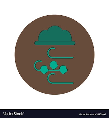 In flat design of hail and vector image