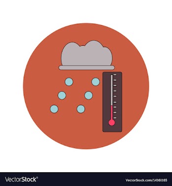 In flat design of hail and vector image