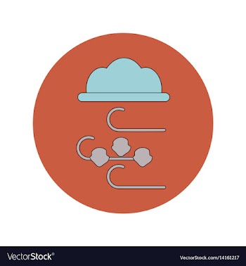 In flat design of hail and vector image